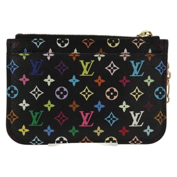 LOUIS VUITTON Multicolor Pochette Cles NM Coin Purse Black M60279 Auth 146522V - Picture 2 of 16